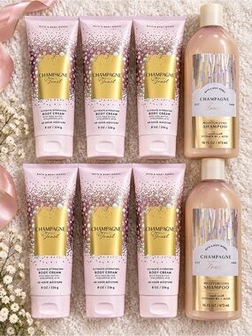 Bath & Body Works Champagne Toast 8-Piece Bundle NEW shampoo and body cream